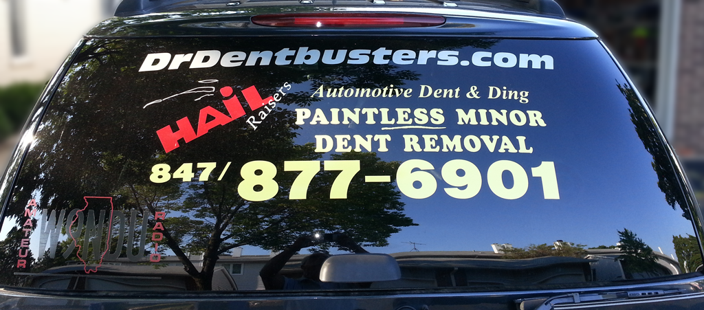Hail Raisers mobile service vehicle — we come to you across Chicago and the northern suburbs